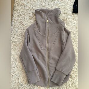 Cozy Taupe Zip-Up Jacket